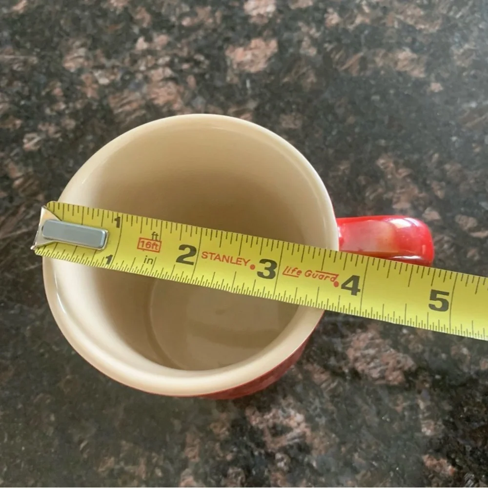 Le Creuset Red Ceramic Mug with Cream Interior